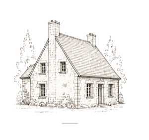 Illustration d’une petite maison en pierre