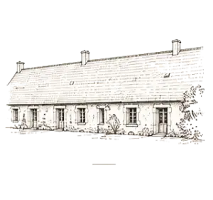 Illustration d'une longue maison rurale traditionnelle