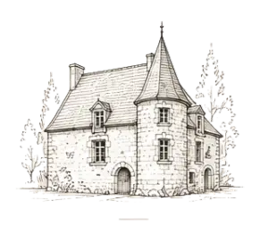 Illustration d’une maison en pierre ancienne