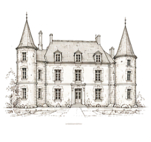 Illustration d'un château classique à deux tours