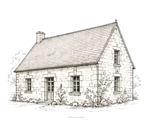 Illustration d’une petite maison en pierre